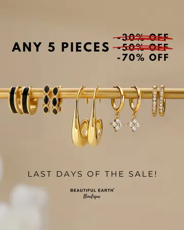 Beautiful Earth Boutique ad: ANY 5 PIECES WITH 70% OFF 🖤