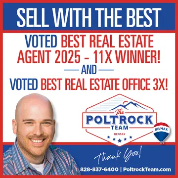 The POLTROCK TEAM at RE/MAX Mountain Properties in Murphy NC ad: Sell With Murphy’s Most Trusted Real Estate Team