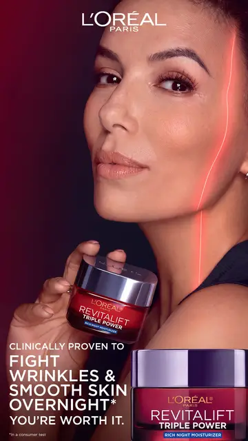 L'Oréal Paris ad: New Triple Power Rich Night Moisturizer